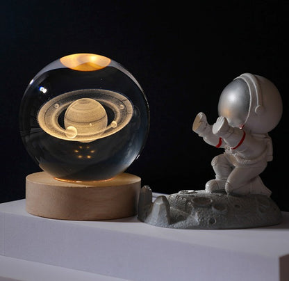 Lámpara esfera de cristal saturno